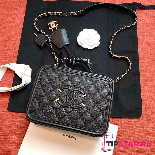 Chanel Chain Camera Bag Black 17cm-21cm - 1