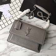 YSL Sunset Chain Wallet In Crocodile Embossed Shiny Leather 4858 - 1