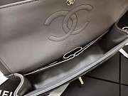 CHANEL Lambskin Chevron Quilted 30cm Flap Bag Grey With Sliver Hardware - 6