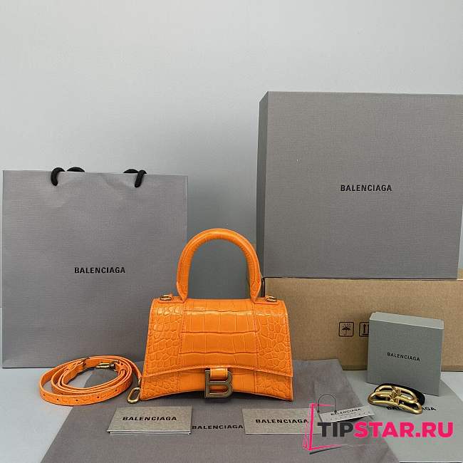 Balenciaga Hourglass Small Top Handle Bag (Orange) 23cm - 1