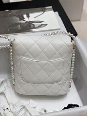 Chanel 2021 Early Spring New Series Pearl Chain Bag (White) - 5
