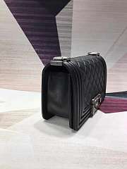CHANEL Matte Boy Bag 20cm Black With Sliver Hardware - 2