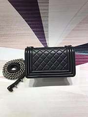 CHANEL Matte Boy Bag 20cm Black With Sliver Hardware - 6