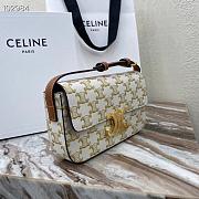 Celine Teen Triomphe Bag in Triomphe canvas and  calfskin (WHITE)188882BZ4.01BC - 6