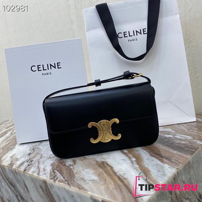 Celine Triomphe Shoulder Bag in shiny calfskin (Black) 194143BF4.38NO ...