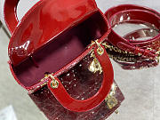 Dior Small Lady Bag Cherry Red Patent Cannage Calfskin 20x17x8cm - 2