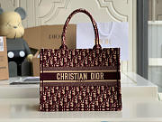 DIOR BOOK TOTE SMALL (Burgundy Dior Oblique Embroidery) M1296ZRIW_M974 - 1