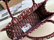 DIOR BOOK TOTE SMALL (Burgundy Dior Oblique Embroidery) M1296ZRIW_M974 - 2