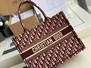 DIOR BOOK TOTE SMALL (Burgundy Dior Oblique Embroidery) M1296ZRIW_M974 - 5