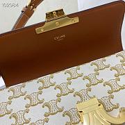 Celine Teen Triomphe Bag in Triomphe canvas and  calfskin (WHITE)188882BZ4.01BC - 2