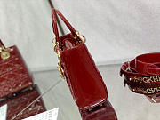 Dior Small Lady Bag Cherry Red Patent Cannage Calfskin 20x17x8cm - 6