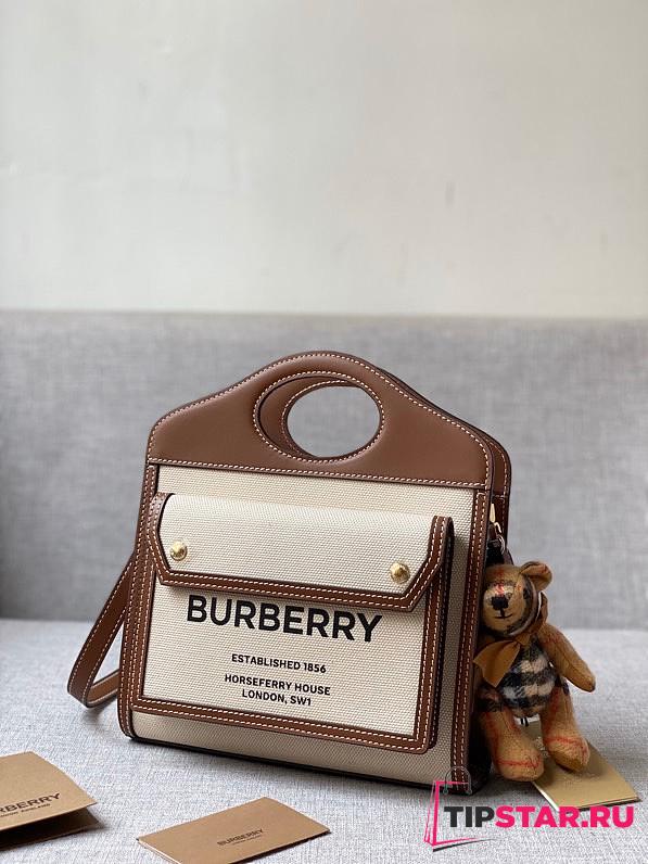 BURBERRY Mini Two tone Pocket Bag Natural Malt (Malt Brown) 80317461 - 1