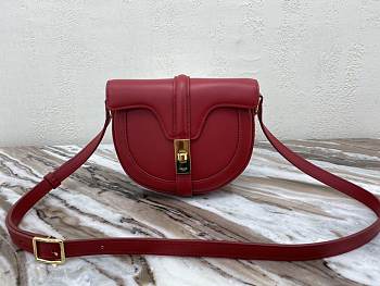 Celine Small Besace 16 Bag In Satinated Calfskin (Red) 188013BEY.27ED