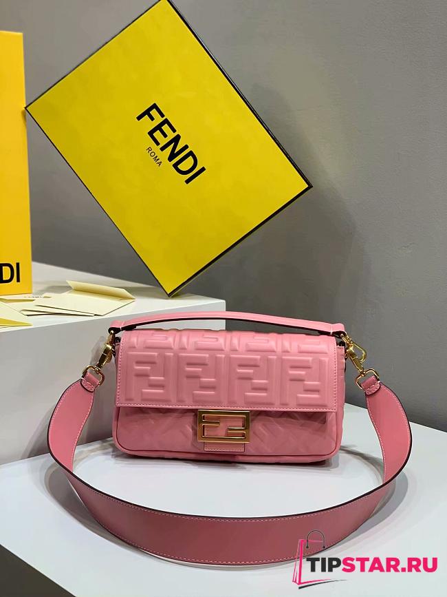 Fendi Baguette Pink Nappa Leather Bag 27x15x6cm - 1