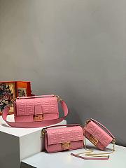 Fendi Baguette Pink Nappa Leather Bag 27x15x6cm - 5