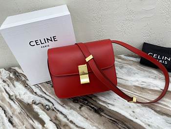 Celine Teen Classic Bag In Box Calfskin (Red) 192523DLS.27OR