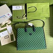 GG Multicolour large tote bag (Green and blue GG canvas) 659980 2UZAN 3368 - 5