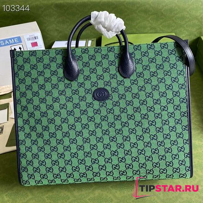 GG Multicolour large tote bag (Green and blue GG canvas) 659980 2UZAN 3368 - 1