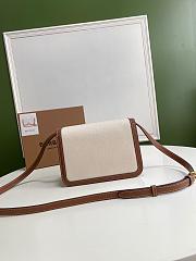 BURBERRY Small Two tone Canvas and Leather TB Bag (Natural_Malt Brown) 80146401 - 6