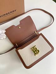 BURBERRY Small Two tone Canvas and Leather TB Bag (Natural_Malt Brown) 80146401 - 4