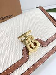 BURBERRY Small Two tone Canvas and Leather TB Bag (Natural_Malt Brown) 80146401 - 2