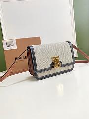 BURBERRY Small Two tone Canvas and Leather TB Bag (Back_Tan) 80306661 - 4