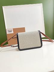 BURBERRY Small Two tone Canvas and Leather TB Bag (Back_Tan) 80306661 - 2