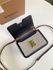 BURBERRY Small Two tone Canvas and Leather TB Bag (Back_Tan) 80306661 - 3