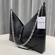 GIVENCHY Large Cut Out Bag In Crocodile-Effect Leather With Chain (Black) size 46cm - 6