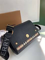 BURBERRY Leather and Vintage Check Note Crossbody Bag (Black) 80211101 - 4