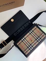 BURBERRY Leather and Vintage Check Note Crossbody Bag (Black) 80211101 - 6