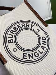 BURBERRY Small Logo Graphic Cotton Canvas Peggy Bucket Bag (Natural _Tan) 80268241 - 2