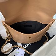 CHANEL Calfskin Large Hobo Bag with Chain Charm (Beige) AS2543  - 3