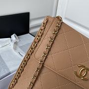 CHANEL Calfskin Large Hobo Bag with Chain Charm (Beige) AS2543  - 5