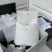 CHANEL Calfskin Large Hobo Bag with Chain Charm 2021 (White) AS2542 B05539 NC027 - 4