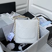 CHANEL Calfskin Large Hobo Bag with Chain Charm 2021 (White) AS2542 B05539 NC027 - 2