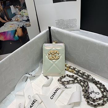 CHANEL Card Holder With Chain (White) AP2159 B05471 10601