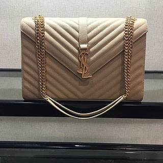 YSL College Large In Quilted Leather (White Vintage) 600278BRM049207