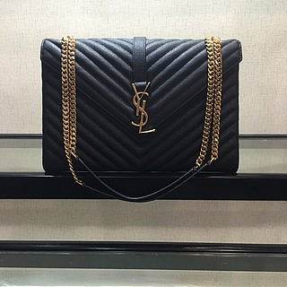YSL College Large In Quilted Leather (Black) 600278BRM041000