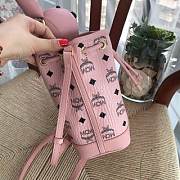 MCM | Zoo Rabbit Drawstring Bag in Visetos Leather Mix (Pink) MWDBSXL01QH001 - 5