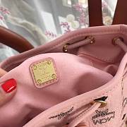 MCM | Zoo Rabbit Drawstring Bag in Visetos Leather Mix (Pink) MWDBSXL01QH001 - 6