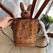 MCM | Zoo Rabbit Drawstring Bag in Visetos Leather Mix (Cognac) MWDBSXL01QH001 - 1
