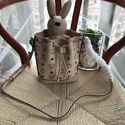 MCM | Zoo Rabbit Drawstring Bag in Visetos Leather Mix (Beige) MWDBSXL01QH001 - 1