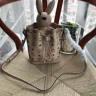 MCM | Zoo Rabbit Drawstring Bag in Visetos Leather Mix (Beige) MWDBSXL01QH001