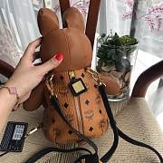MCM | Zoo Rabbit Backpack in Visetos Leather Mix (Cognac) MWKBSXL02CO001 - 3