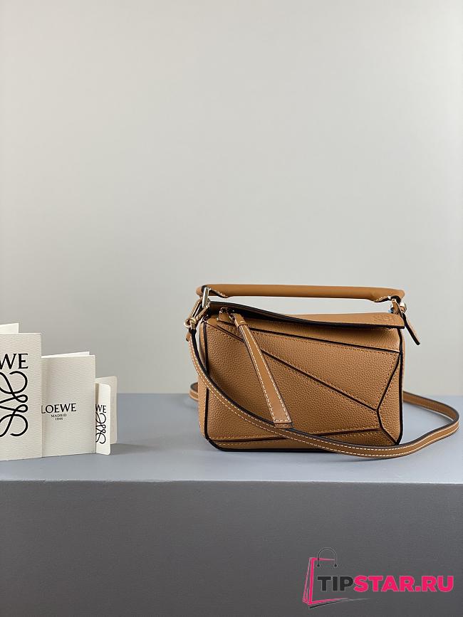 Loewe Mini Puzzle Bag In Soft Grained Calfskin (Light Caramel) A510U95X27 - 1