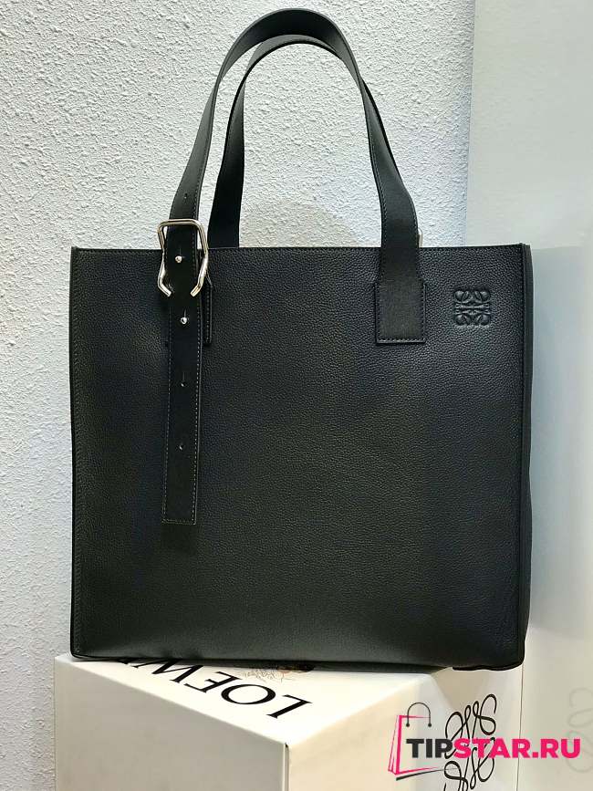 LOEWE Buckle tote bag in soft grained calfskin (Black) B692L09X01 - 1
