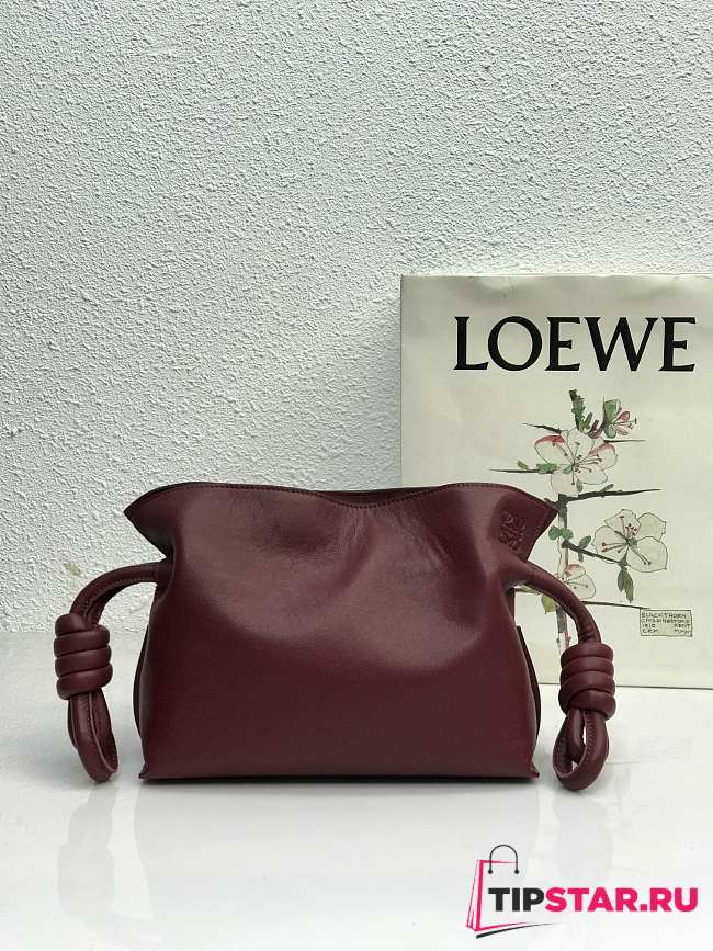 LOEWE Mini Flamenco clutch in nappa calfskin (Malbec) A411FC2X05 - 1