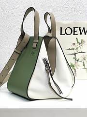LOEWE Small Hammock bag in classic calfskin (White and Green) 326.30KS35 - 3