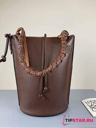 LOEWE Gate Bucket Handle bag in natural calfskin (Dark Taupe) 329.56.Z85 - 1